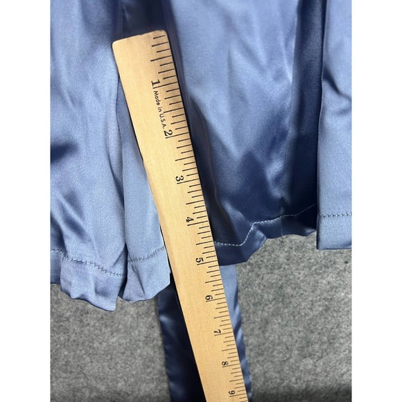 Revolve Romper Women Small Blue Satin V Neck Short Sleeve tie Waist - Picture 5 of 5